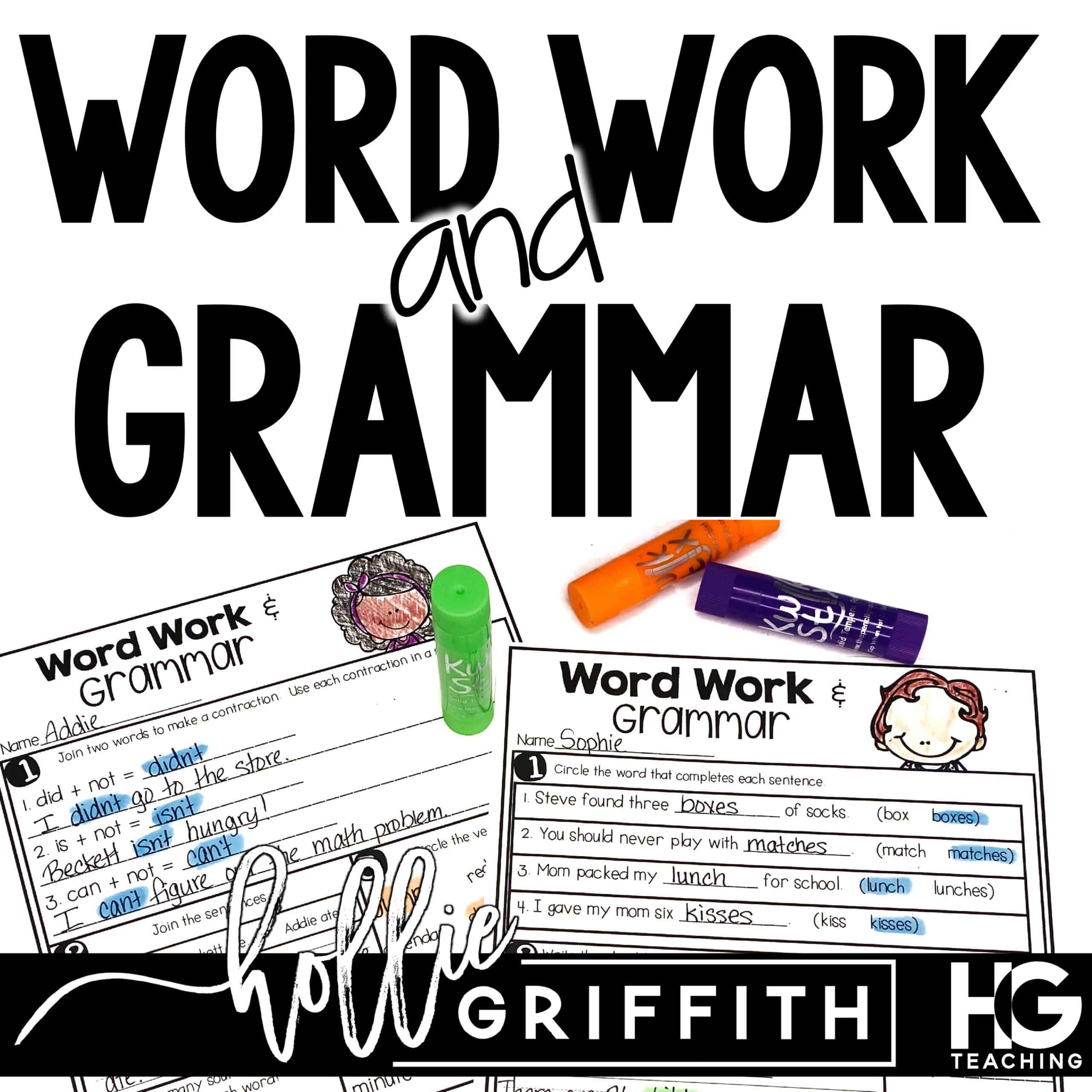 Word Work and Grammar Review Worksheets