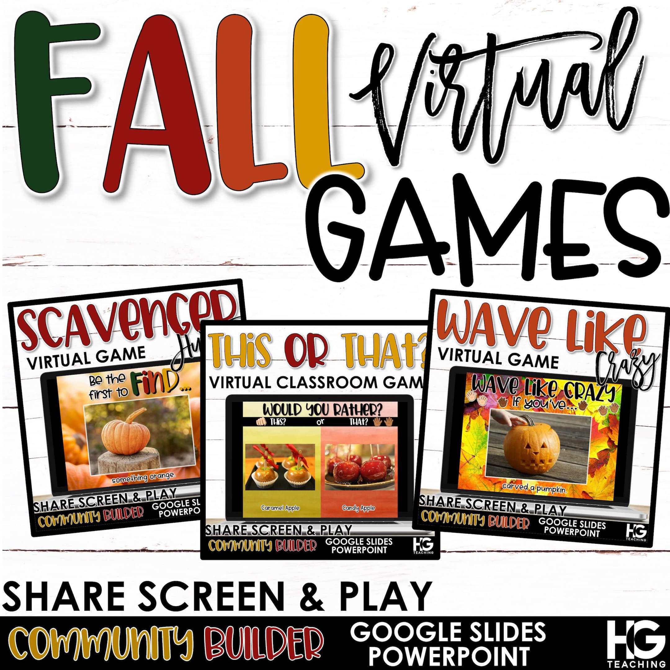 Virtual Classroom Games – Fall, Halloween, Thanksgiving