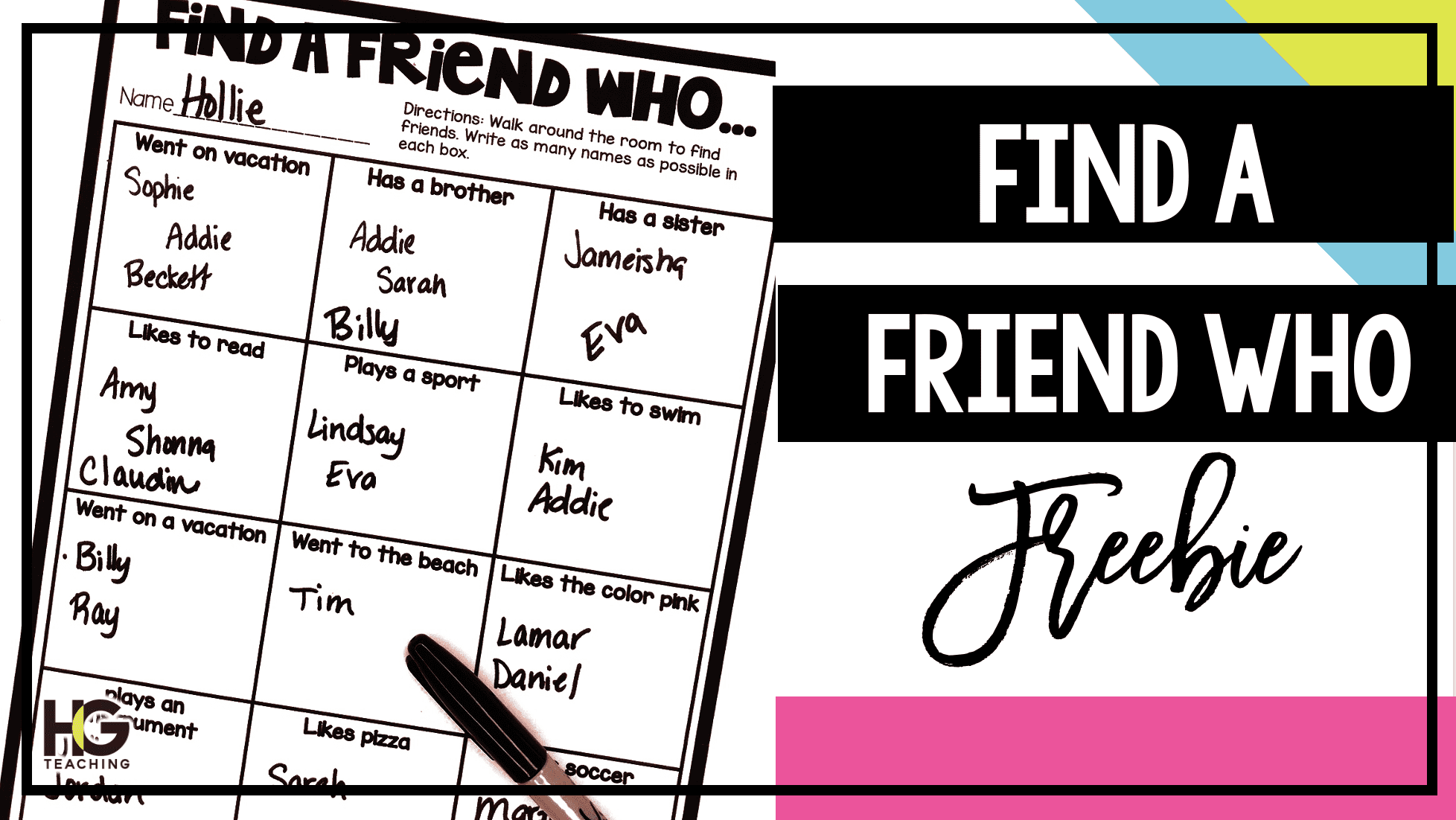 Back to School Activity – Find a Friend Who FREEBIE